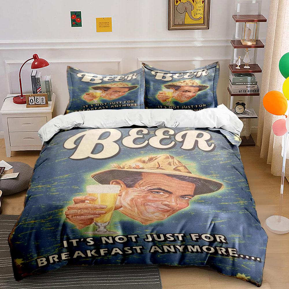 Man Holding Beer Glass. Bedding Sets Duvet Cover Sets Duvet Covers Pillowcases(1*Duvet Cover 2*Pillowcases Without Duvet Insert)