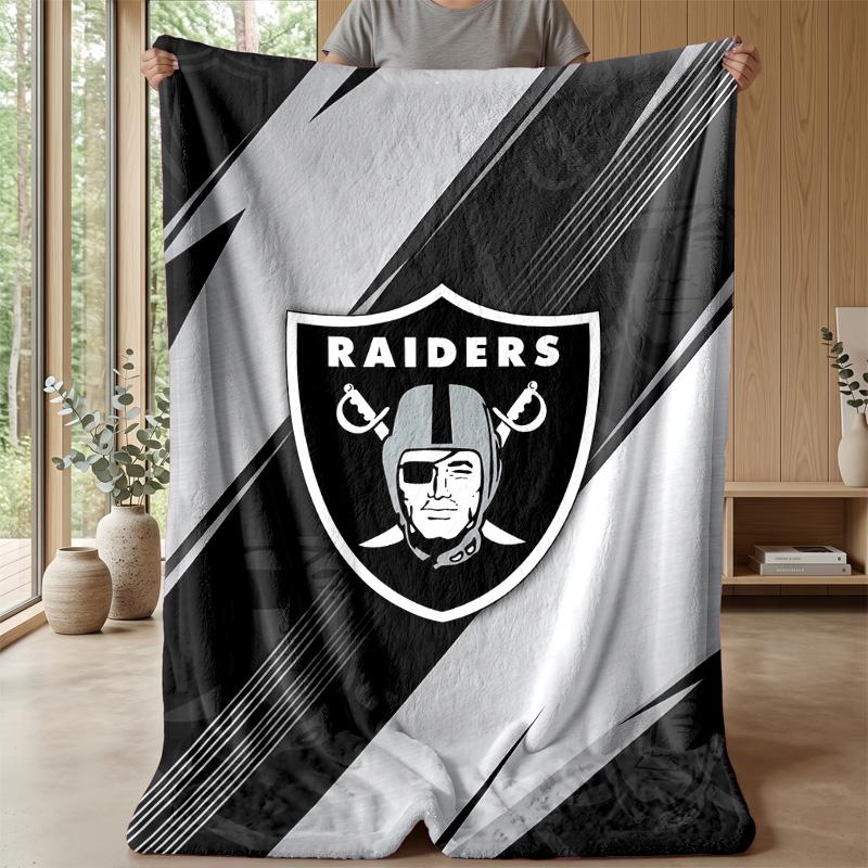 Coperta in Flanella Pile Las Vegas Raiders Coperta Calda e Accogliente per Divano Letto Viaggio Uso Stagionale