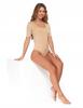 Body da Donna, Aderente, Scollo Profondo, Maniche Corte, MORAJ L BEIGE