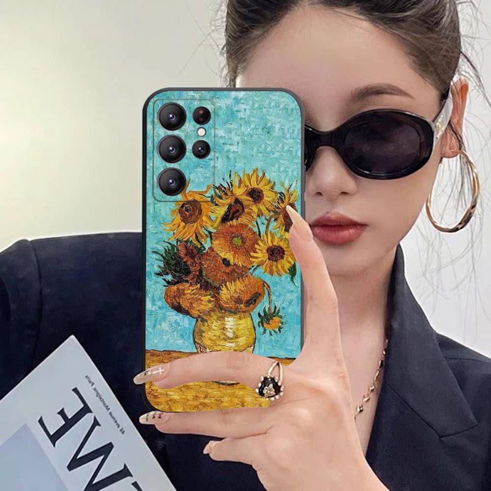Retro Van Gogh Oil Paint Case For Samsung Galaxy Case S25 S23 S22 S21 S30 S20 S10 Ultra Plus FE TPU Soft Cover