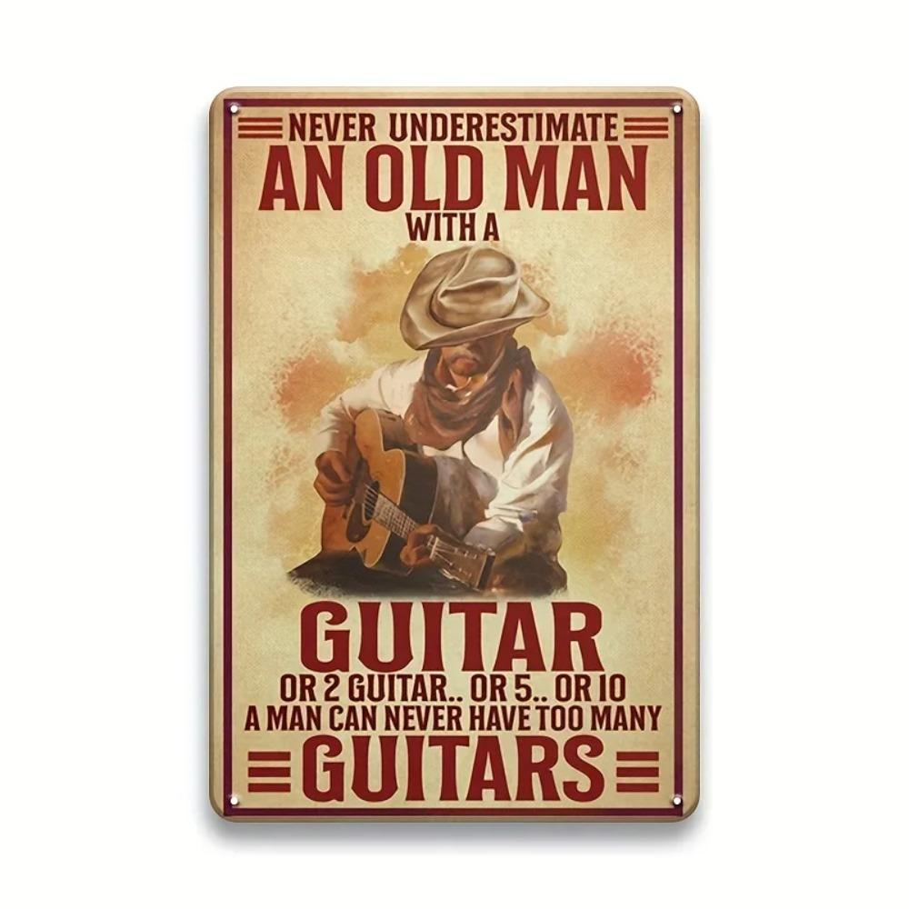 Decorate Your Bedroom with a Musical Flair: Vintage - Inspired Guitarist Metal Sign