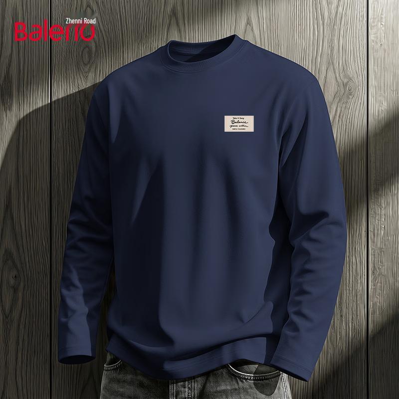 Baleno Men's 100% Cotton Long Sleeve Crew Neck T-Shirt