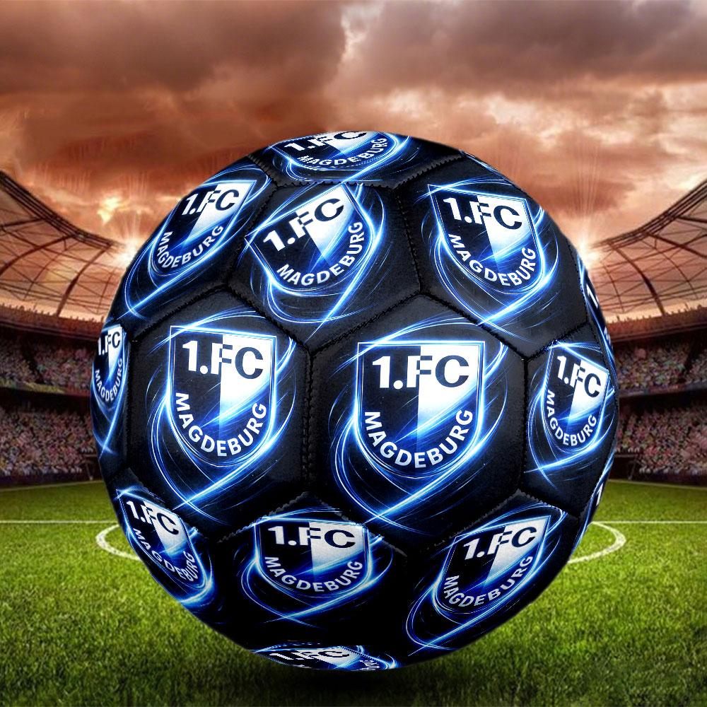 1 pezzo1. Pallone da Calcio FC Magdeburg Taglia 5 Pallone da Calcetto Indoor alla Moda Colorato Gioco in Giardino - Ottimo Regalo per Appassionati di Sport HE1