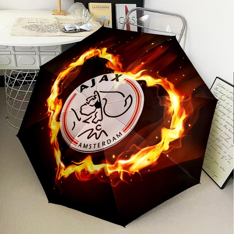 Ombrello Pieghevole Automatico con Stemma Ajax Amsterdam - Ombrello da Viaggio a 8 Stecche con Apertura/Chiusura Automatica e Portatile, Regali per Vacanze o Compleanni