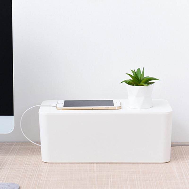 Elegant Cord Management Container Large Capacity Socket Organizer Power Strips Cables Storage Solution for Home Desk