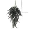 Halloween Black Artificial Plant Vine Eucalyptus Persian Fern Leaf Plastic Fake Flower Grass Home Party Garden Decor Photo Props