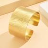 Retro Exaggerated Wide Irregular Texture C-shaped Stainless Steel Bracelet for Women, 18K Gold Plated.