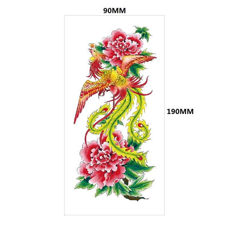 Water Transfer Phoenix Flower Colored Rose Waterproof Tattoo Sticker Set Simulation Tattoo Sticker
