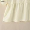 ZANZEA Blusa da donna casual a girocollo, tinta unita, manica corta larga