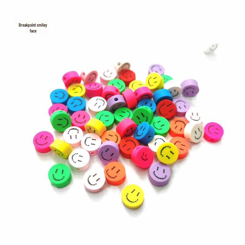 Colorful Fruit & Smiley Face Polymer Clay Beads Bracelet DIY Jewelry Accessories