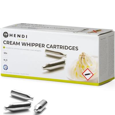 Syphon Cartridges For Whipped Cream Gas N2O 50 Pieces Hendi Accessories