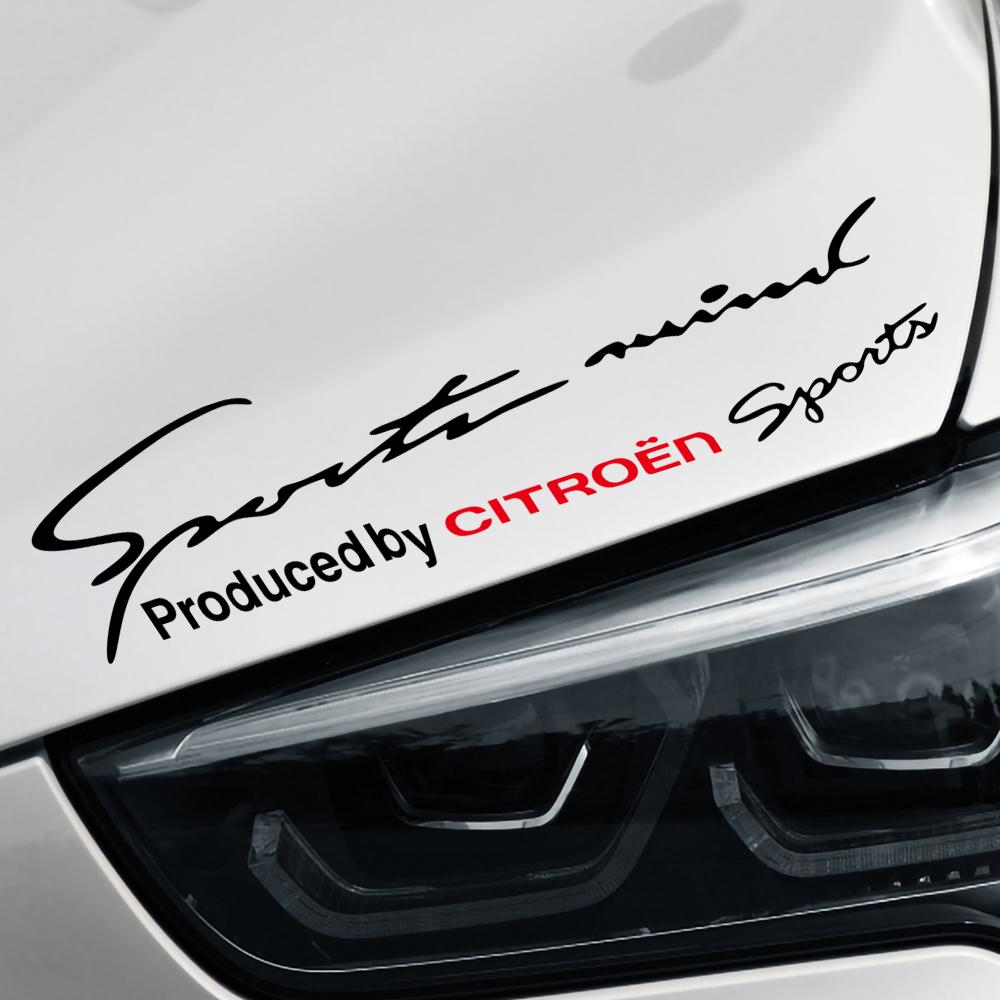 POOR1 1pc Sports Mind Decal Racing Car Hood Body Side Window Reflective Vinyl Trim Graphic Sticker For Citroen C1 C2 C3 C5 Accessories