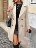 Turndown Collar Trench Women Coat Windbreaker Fitted Clothes Femme Loose Cloak Woolen Double-breasted Coat Outwear