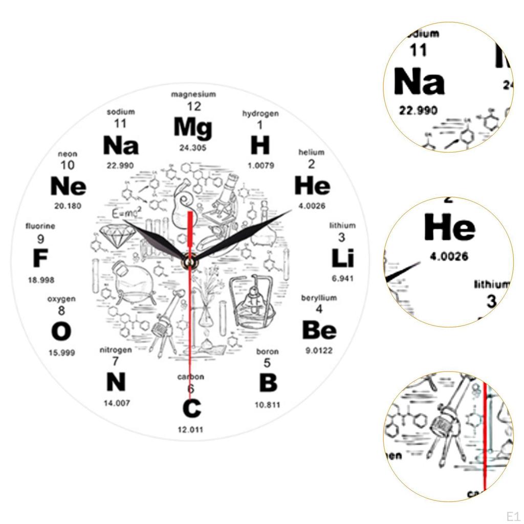 Modern Science Wall Clock Non Ticking Ideal Gift 30cm/11.81inch Hanging Decorative