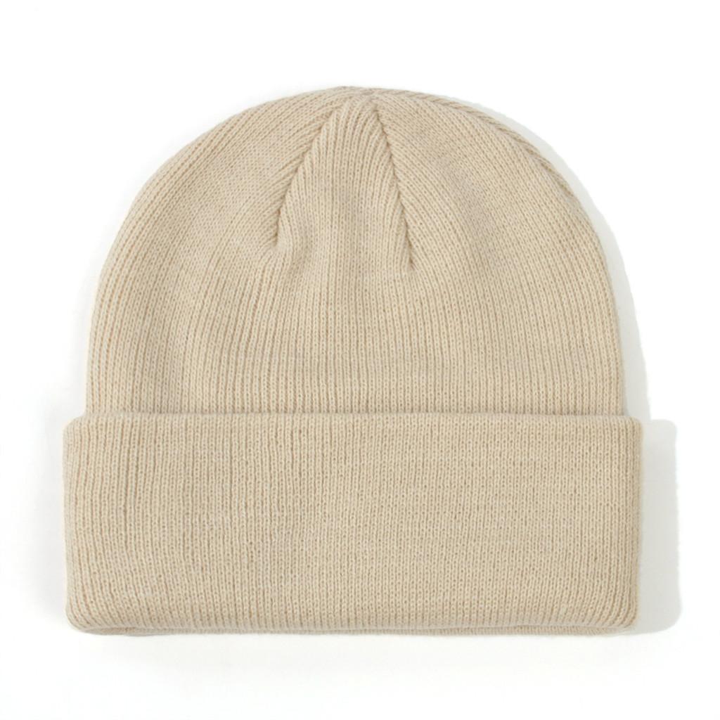 Kids Knit Beanie Cuffed Edge Solid Color Winter Hat Soft Stretch Warm Knit Cap for Toddler Boys Girls Unisex Cold Weather Outdoor Daily Headwear