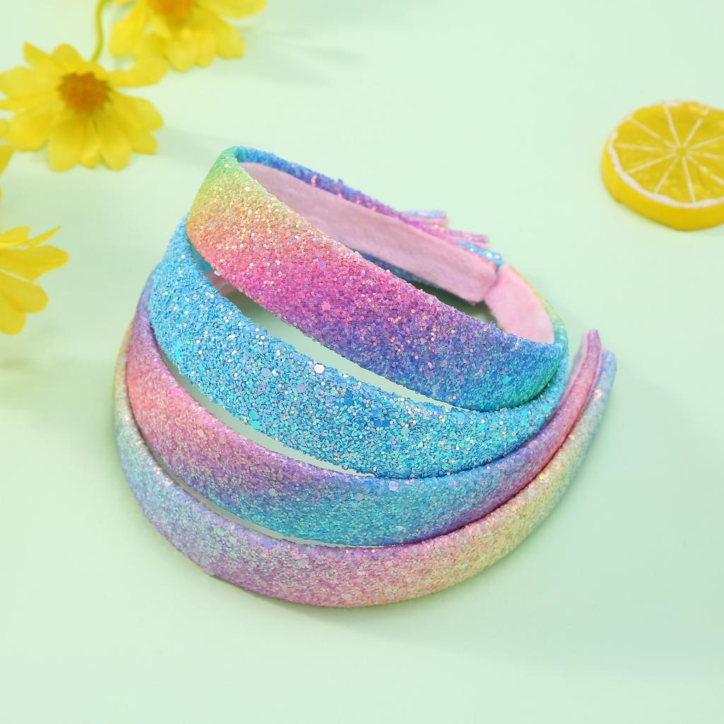Glitzernde Stirnbänder für Kinder, Haarschmuck für kleine Mädchen, Süßes Stirnband für Kinder, Dickes Glitzer-Kinderhaarband