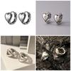 Sweet Cool Heart Shaped Metal Earrings Temperament Stud Earrings Cartilage Jewelry Fashion Piercing Earrings Gift