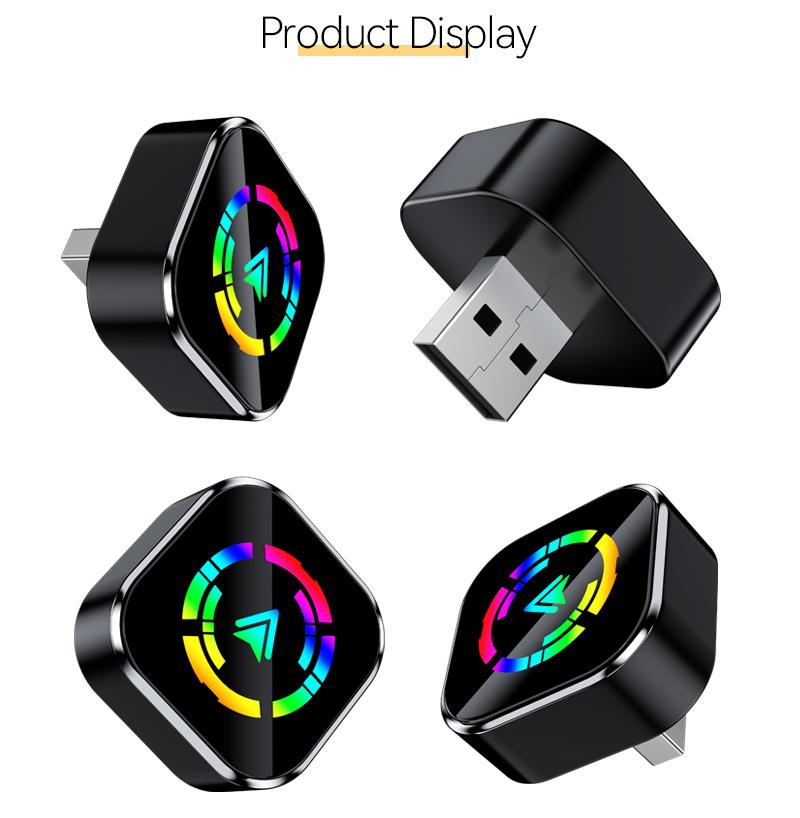 2in1 Wired to Wireless CarPlay Adapter & Android Auto Wireless Adapter Plug & Play WiFi Bluetooth Connect For Wired Carplay Cars