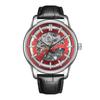 OCHSTIN Men's Skeleton Mechanical Watch - Genuine Leather, Waterproof, Fashionable Business Casual Wristwatch