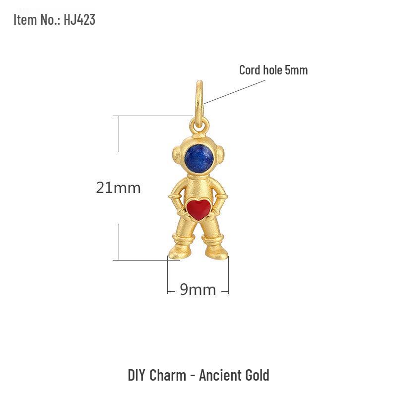 Goldener Sand Astronaut Weltraum Armband DIY Kit: Perlen, Planeten & Raumschiff-Anhänger