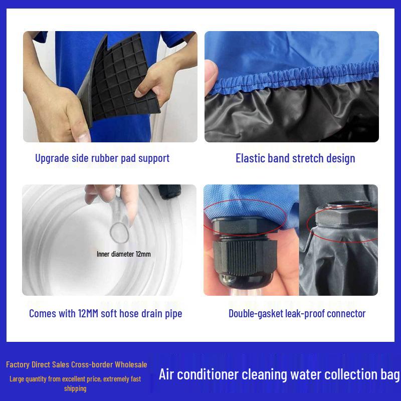 Wall-Mounted Air Conditioner Cleaning Bag with Water Collection