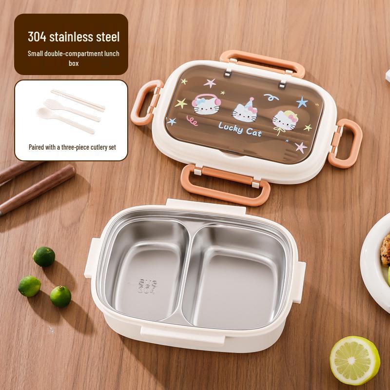 304 Stainless Steel Insulated Microwaveable Bento Lunch Box for Kids with Dividers
