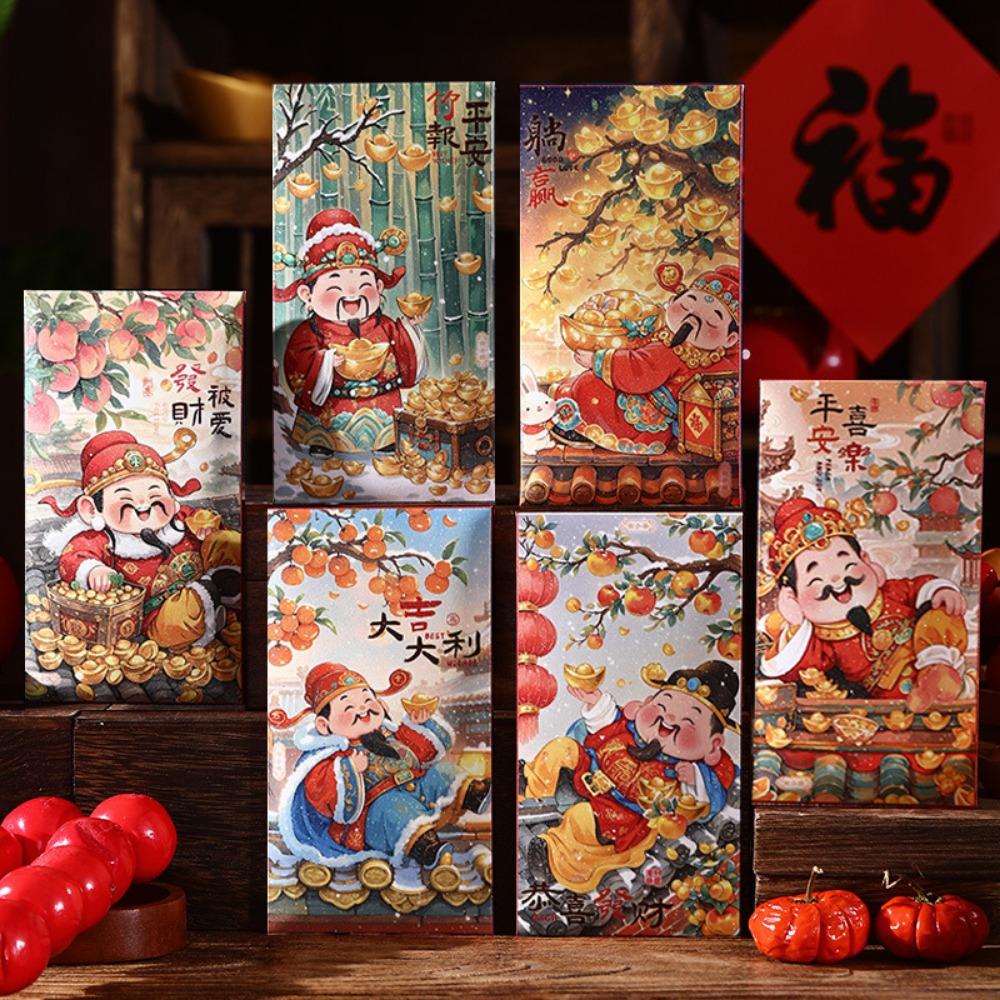 6pcs Traditional New Year Red Envelopes Chinese Style Good Lucky Red Packets  Graduation