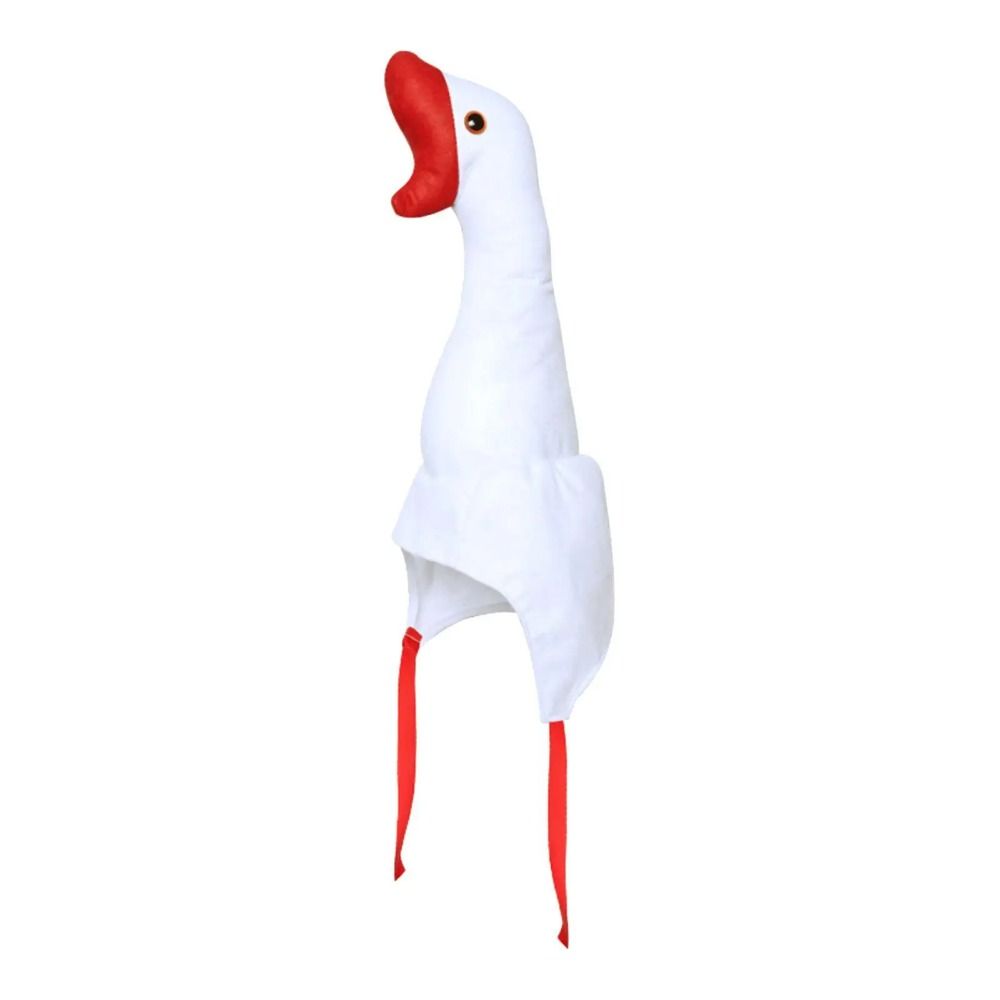 Outdoor Creative Big Goose Headgear White/Pink Soft Halloween Party Hat Unique Plush Cartoon Goose Hat Halloween Apparels