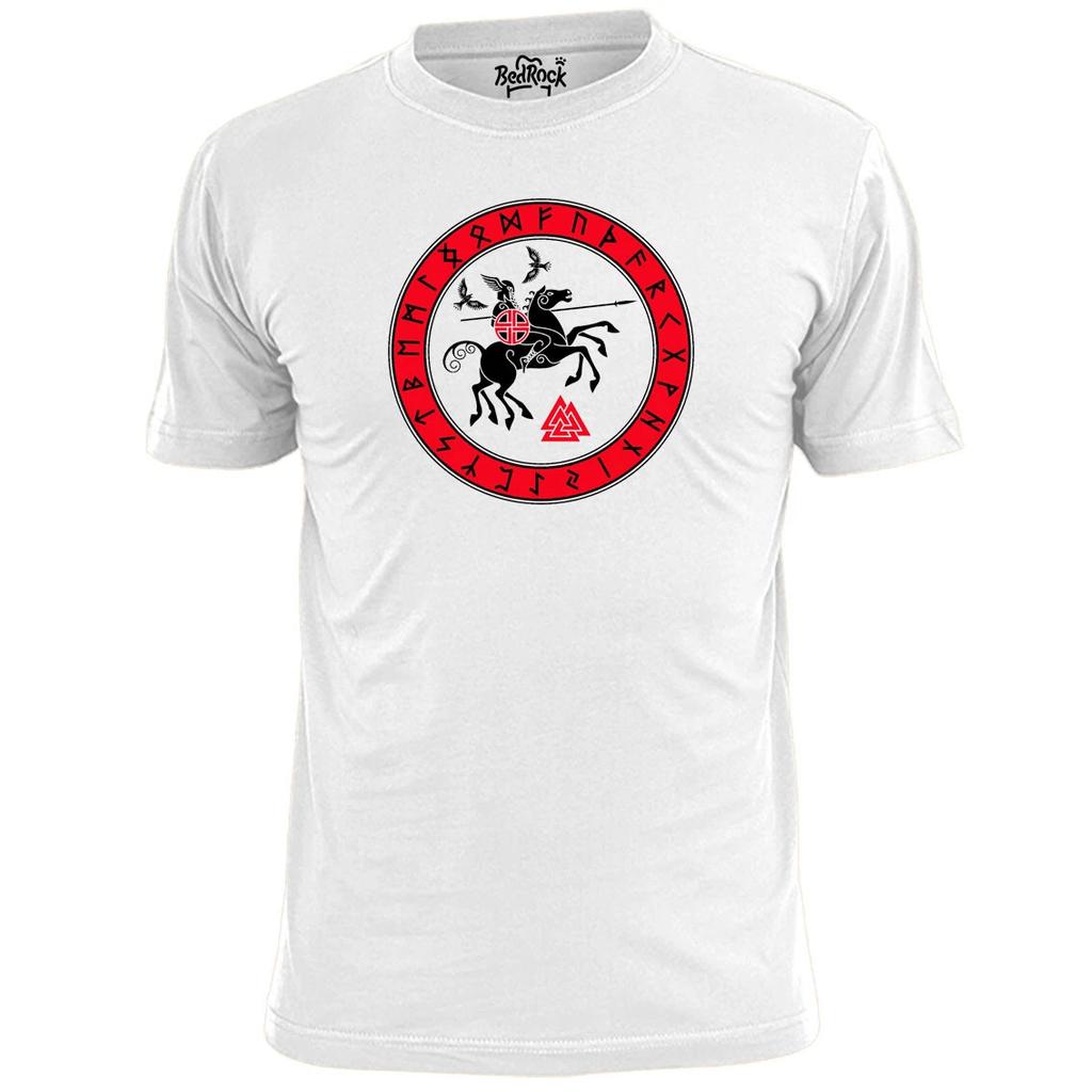 Mens Odin Horse Viking T shirt Norse Valhala