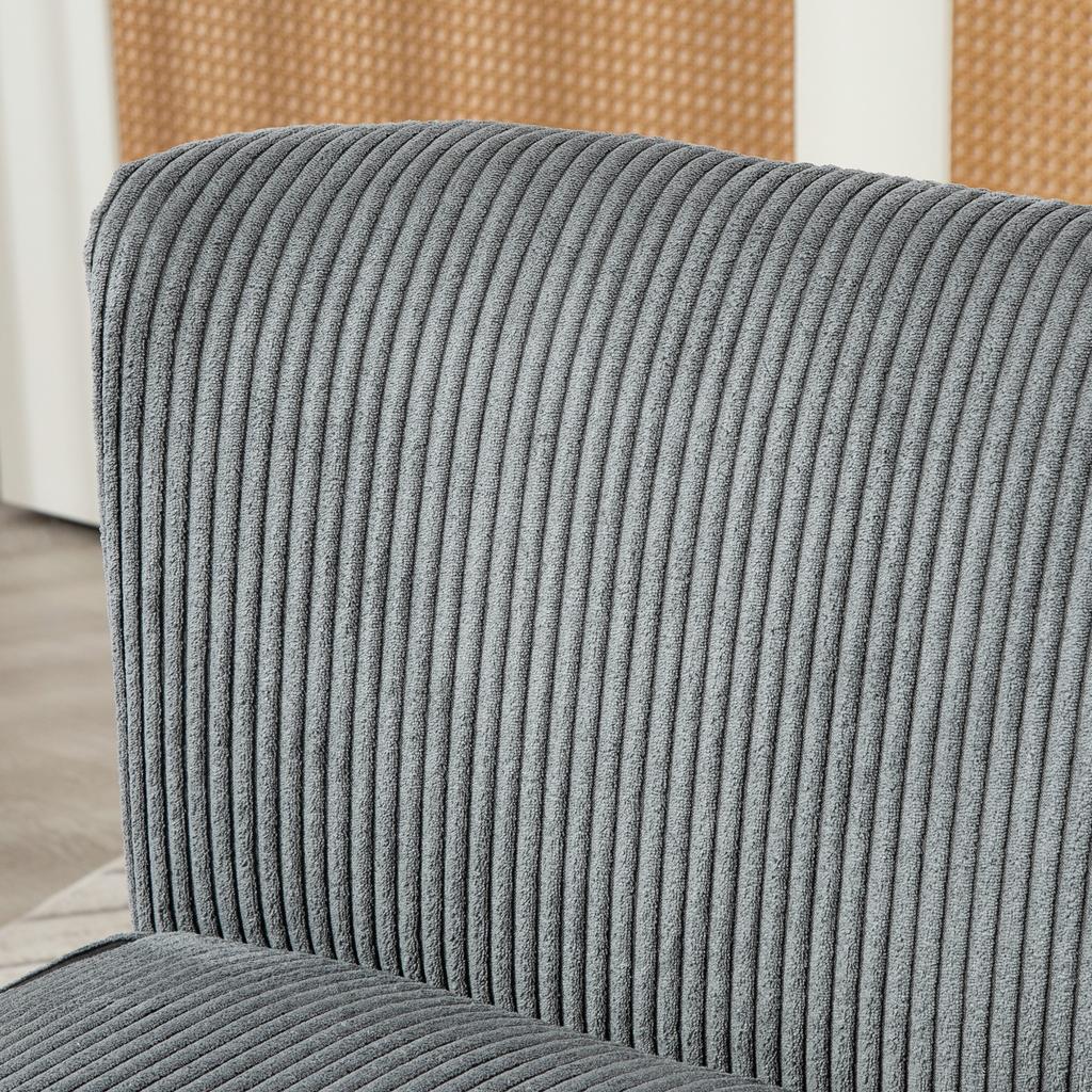 2-Seater Upholstered Sofa, Wood, Velvet-Like Polyester, Foam, 117 x 56.5 x 77 cm, Grey