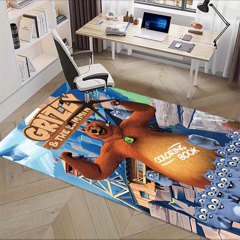 Grizzly, Lemmings, Coloring Office Carpet Soft Polyester Entrance Carpet Washable Non slip Machine W