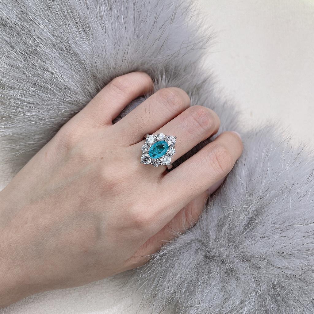 Gica Gema 925 Sterling Silver Sapphire Wedding Rings For Women Sparkling High Carbon Diamond Engagement Party Fine Jewelry