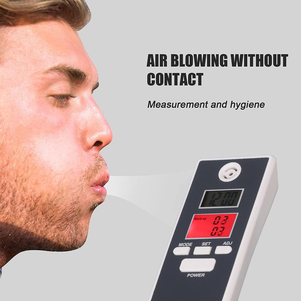 Breath Tester Digital Drunk Meter Dual LCD Display with Audio Alarm for Safety Testing