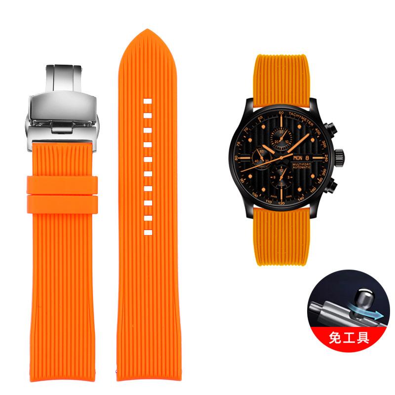Classic Arc Mouth Watchband 22mm 20mm for Mido Casio EFR-303 ECB900 Citizen Longines Omega Rubber Silicone Watch Band Waterproof