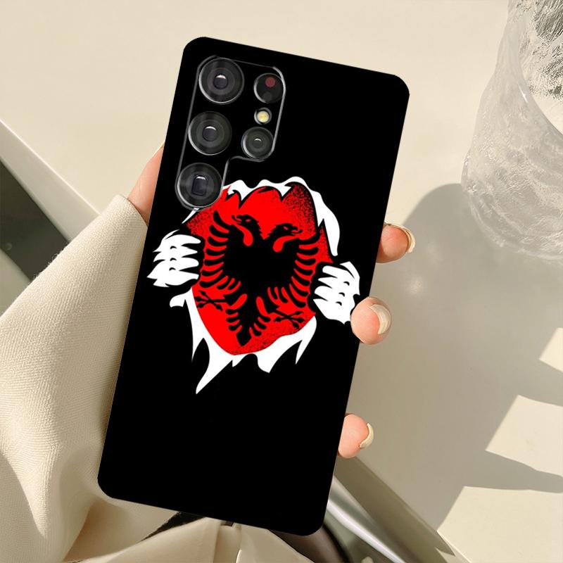 Albanian Flag Eagle For Samsung Galaxy S21 S22 Ultra Note 20 S8 S9 S10 Plus Note 10 Plus S20 FE Phone Cover