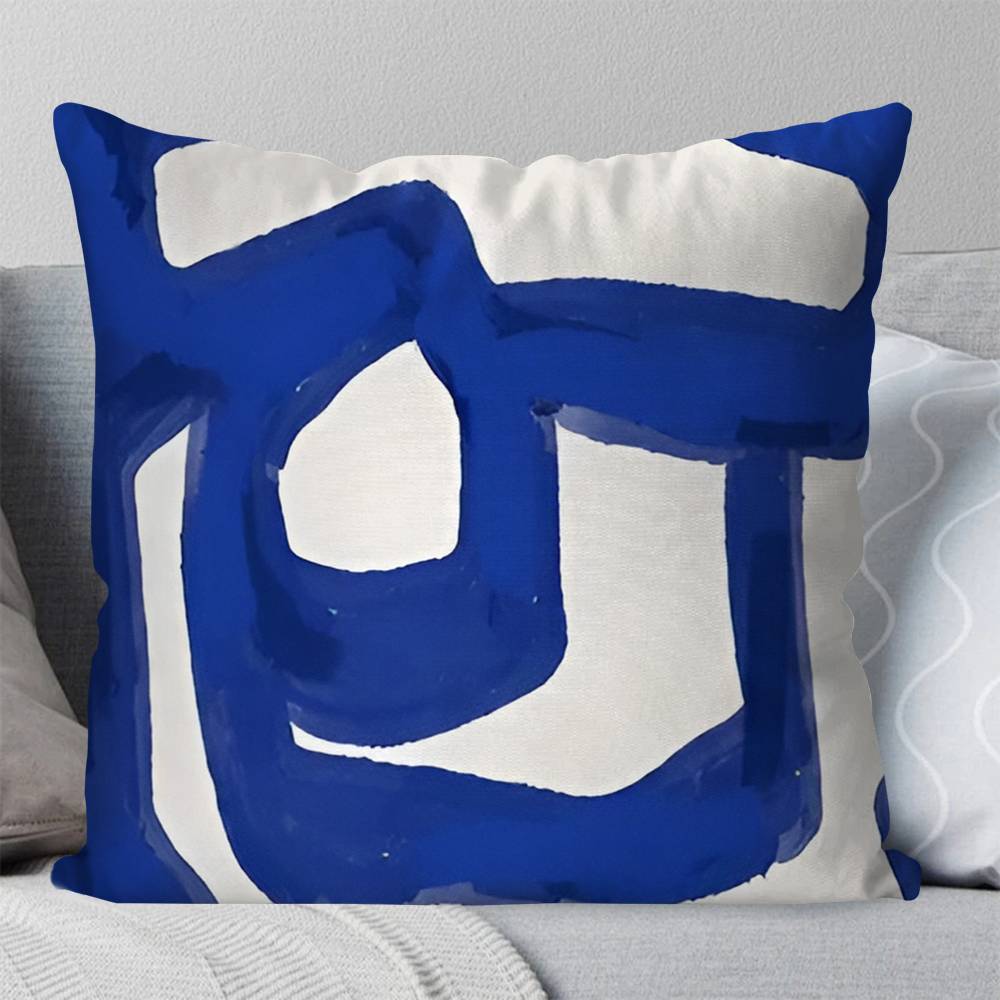 Blue Girl Body Lines Face Pillow Case Square Pillow Bedroom Sofa Leisure Comfort Cushion Car Living Room Home Decoration