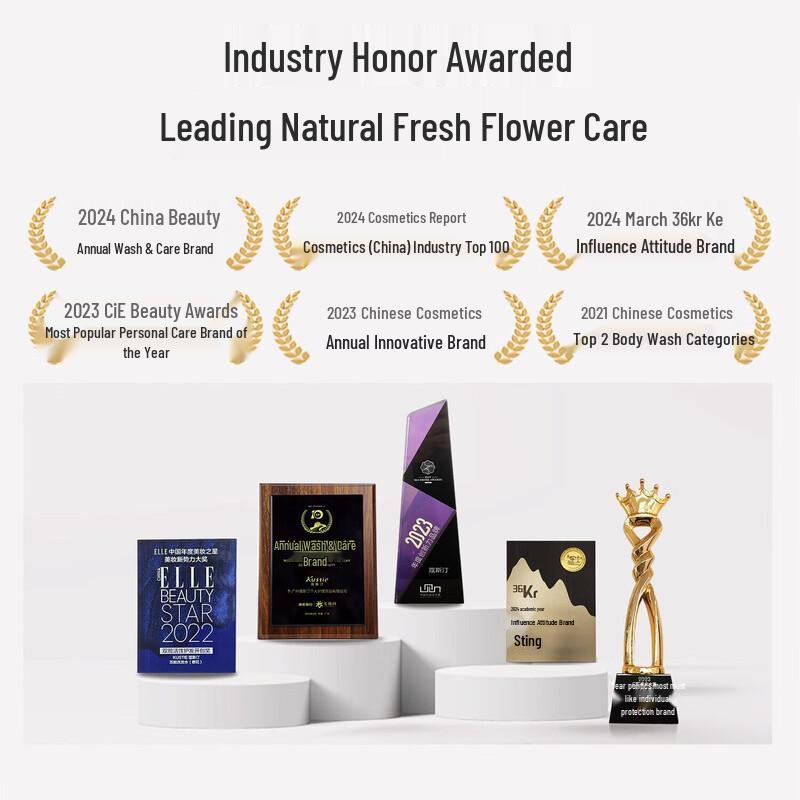 KOSMEA Rose Petal Shower Gel & Dual-Chamber Rose Shampoo Set