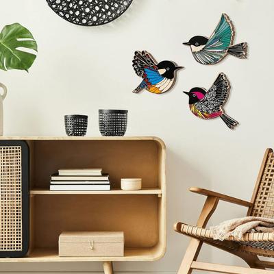 3Pcs/Set Wooden Birds Wall Art Rustic Flying Birds Decorations Modern Scandinavian Wall Decor for Farmhouse Home Office