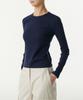 MUSINSA STANDARD WOMAN Women'S Slim Crew Neck Long Sleeve T-Shirt [Navy]