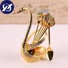 6Pcs Decorative Craft Metal Swan Base Spoon Holder Kitchen Tableware Cutlery Set Creative