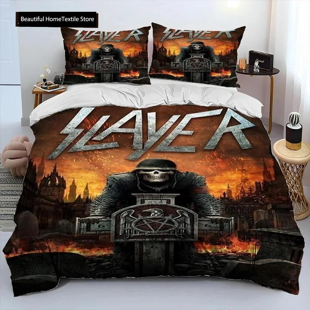 Slayer Heavy Metal Band Music Comforter Bedding SetDuvet Cover Bed Set Quilt Cover PillowcaseKing Queen Size Bedding Set Gift