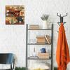 Silent Wooden Decorative Square Wall Clock Battery Operated Wall Clocks Rustic Style Home Decoration Square Wall Clock