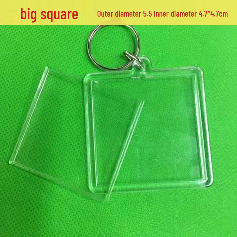 Double-Sided Transparent Acrylic Keychain: 1-inch & 2-inch Blank Photo Frame Pendant