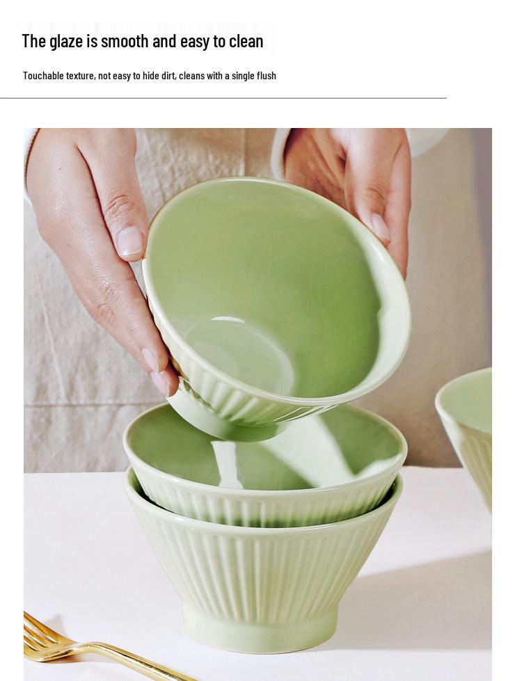 Nordic Cream Style 5-Inch Ceramic Straw Hat Bowl - Small Soup/Eating Bowl