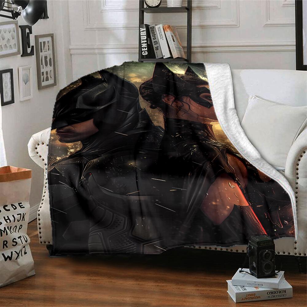 Batman Theme Printed Blanket - Perfect for Couch, Bed, Travel & Outdoor Use | Machine Washable, Cozy & Durable.