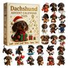 2025 Dachshund Advent Calendar 24 Day Countdown Calendar with 3D Acrylic Ornaments Christmas Tree
