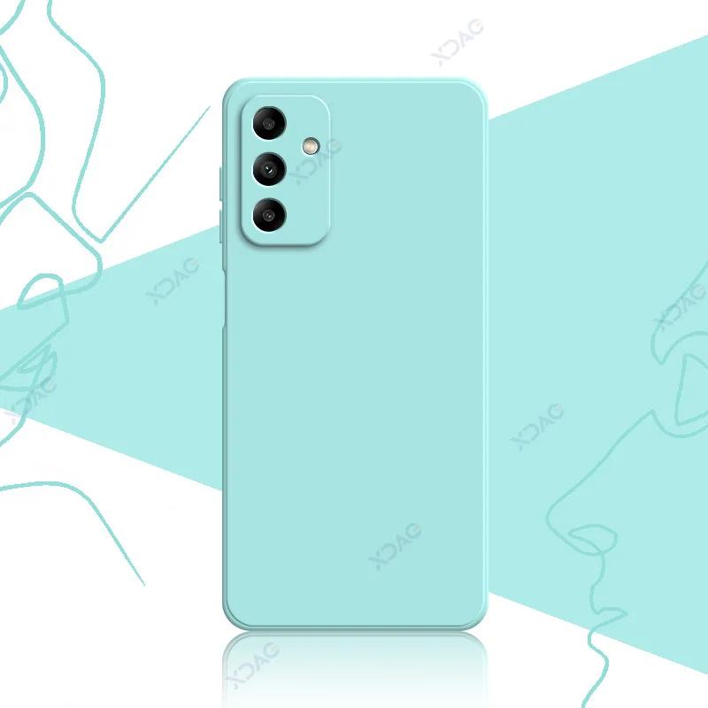 

Модный милый чехол для телефона Samsung Galaxy A05 A05S квадратный жидкий силиконовый чехол для задней крышки SamsungA05S Shield Fundas Samsung A05S светло-синий