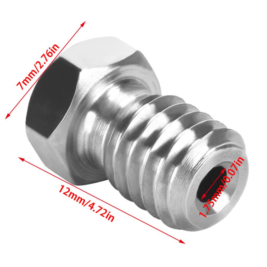 3D Printer Nozzle Stainless Extrude Head Firm Printer Thread Removable Filament Nozzle