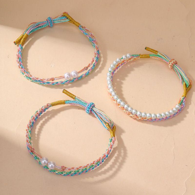 

Фестиваль лодок-драконов Красочные веревки Браслет из хрустальных бусин Плетеный готовый браслет Свежий универсальный Мужской и женский Красочный ремешок для переноски 5 Random mixed 3