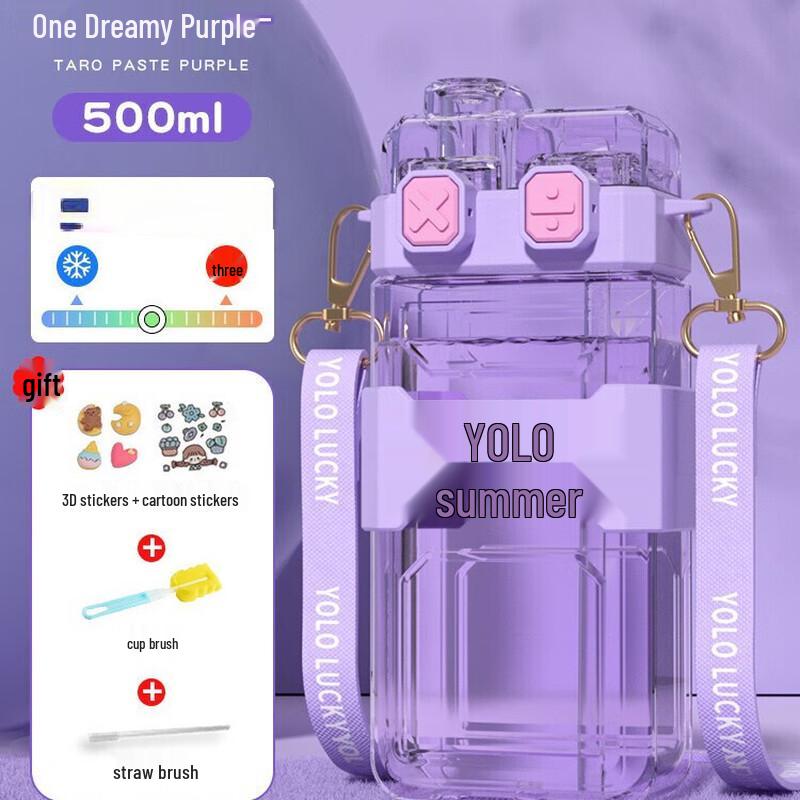 Changqi Kids Portable Dual-Use Straw Water Bottle
